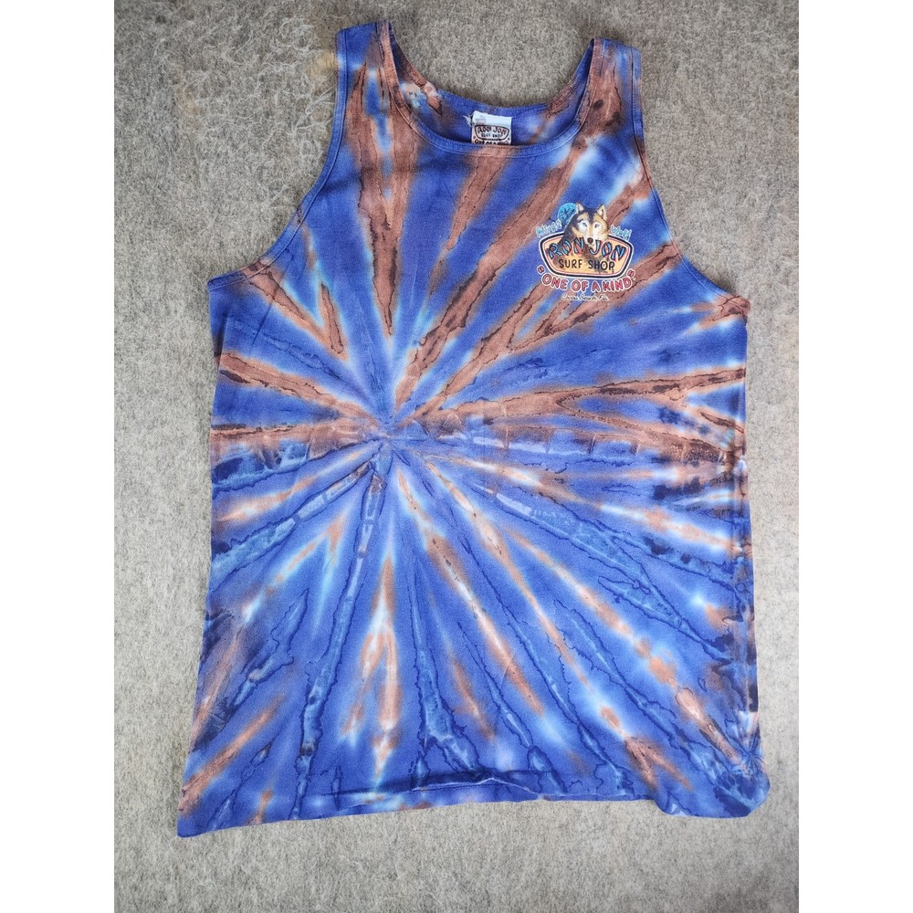Vintage Ron Jon Surf Shop Cocoa Beach tank Top Tie Dye Night Wolf Medium/Large